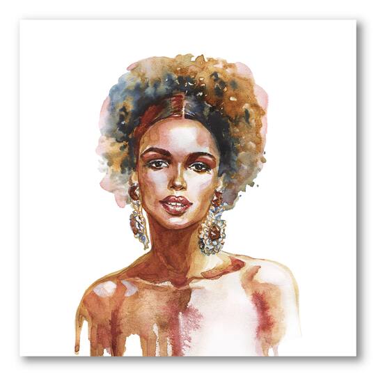 Designart - Portrait of African American Woman V - Modern Canvas Wall Art Print